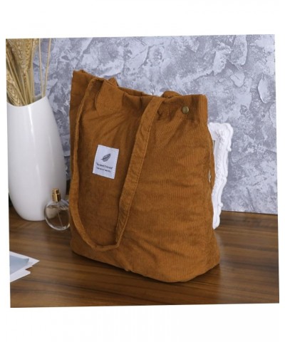 Multi Tote Corduroy Tote Bag Women s Canvas Tote Bag Corduroy Shoulder Bag Canvas Bag for Women White Brown $11.01 Shoulder Bags