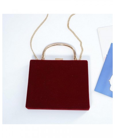 Clip Closure Women's Tote Leather Mini Size Luxury Cubic Temperament Age Reducing Crossbody Bag Wine Red $19.75 Handbags