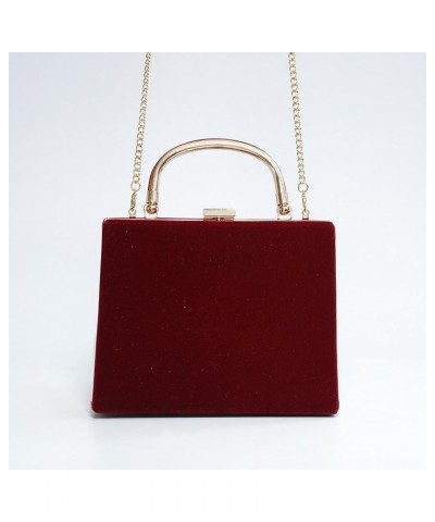 Clip Closure Women's Tote Leather Mini Size Luxury Cubic Temperament Age Reducing Crossbody Bag Wine Red $19.75 Handbags