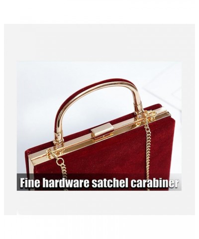 Clip Closure Women's Tote Leather Mini Size Luxury Cubic Temperament Age Reducing Crossbody Bag Wine Red $19.75 Handbags