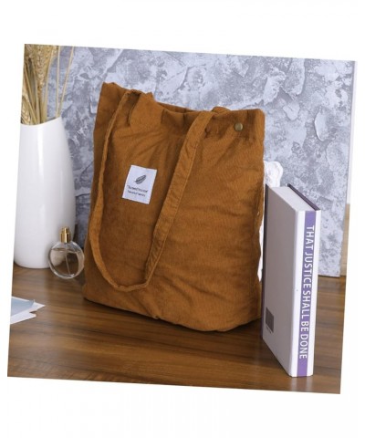 Multi Tote Corduroy Tote Bag Women s Canvas Tote Bag Corduroy Shoulder Bag Canvas Bag for Women White Brown $11.01 Shoulder Bags