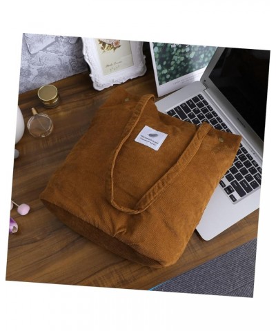 Multi Tote Corduroy Tote Bag Women s Canvas Tote Bag Corduroy Shoulder Bag Canvas Bag for Women White Brown $11.01 Shoulder Bags