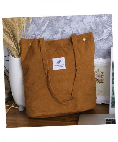 Multi Tote Corduroy Tote Bag Women s Canvas Tote Bag Corduroy Shoulder Bag Canvas Bag for Women White Brown $11.01 Shoulder Bags