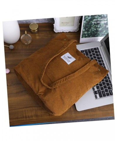 Multi Tote Corduroy Tote Bag Women s Canvas Tote Bag Corduroy Shoulder Bag Canvas Bag for Women White Brown $11.01 Shoulder Bags