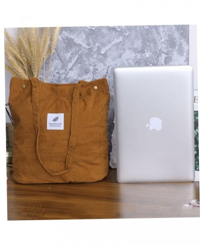 Multi Tote Corduroy Tote Bag Women s Canvas Tote Bag Corduroy Shoulder Bag Canvas Bag for Women White Brown $11.01 Shoulder Bags