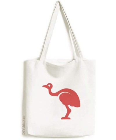 Australia Ostrich Retro Style Red Illustration Tote Canvas Bag Shopping Satchel Casual Handbag $16.11 Totes