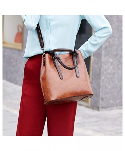 Women Satchel Bags Handle Shoulder Handbags and Purses Pockets Zipper PU Leather Crossbody Bags Red $21.05 Satchels