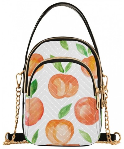 Cell Phone Purse Watercolor Peach Orange Green Crossbody Handbag Durable Shoulder Bag Sturdy Travel Pouch Compact Chic Bag fo...