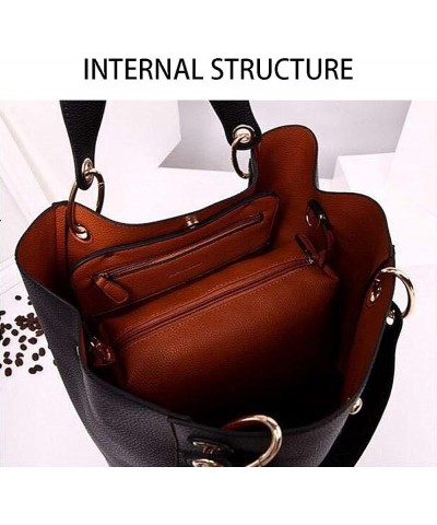 Tote Handbags for Women Large Capacity Work PU Leather Bucket Purse Designer Satchel Hobo Shoulder Bags Rose Gold $16.65 Shou...