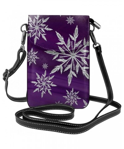 Small Crossbody Bag For Women,Leather Phone Purse Women'S Shoulder Handbags Wallet Purse -Spider On The Web Snowflake Gradien...