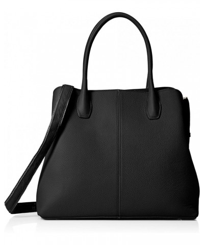 3 Storage 2-Way Cowhide Leather Tote Bag Black (Black 19-3911tcx) $68.16 Totes