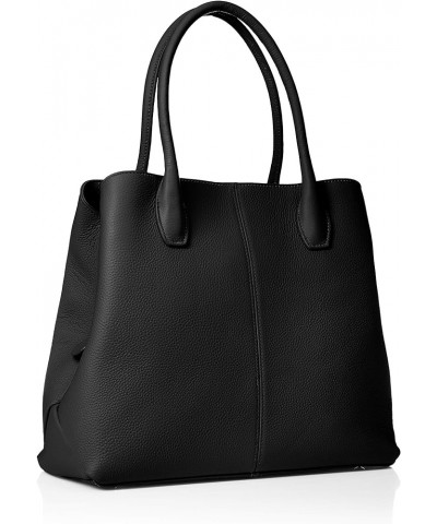 3 Storage 2-Way Cowhide Leather Tote Bag Black (Black 19-3911tcx) $68.16 Totes