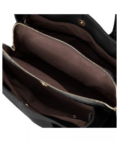 3 Storage 2-Way Cowhide Leather Tote Bag Black (Black 19-3911tcx) $68.16 Totes