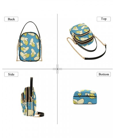 Cell Phone Purse Cartoon Cute Banana Blue Crossbody Handbag Durable Shoulder Bag Sturdy Travel Pouch Compact Chic Bag for Wom...