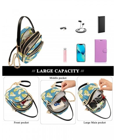 Cell Phone Purse Cartoon Cute Banana Blue Crossbody Handbag Durable Shoulder Bag Sturdy Travel Pouch Compact Chic Bag for Wom...