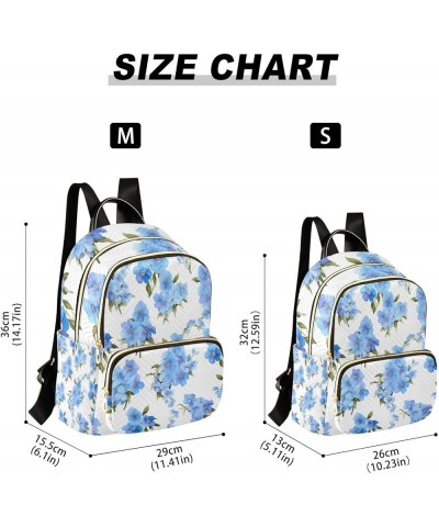 Blue Floral on Purple Stripes Fashion Backpacks, Festival Backpack, Backpack for Women Fashion, M Blue Forgetmenots Flowers-6...