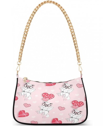 Crossbody Bags for Women Shoulder Purse Cat Heart-shaped Balloon Handbags Stylish Clutch Purse with Chain Strap $15.59 Totes