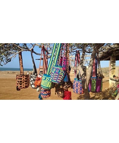 Colombian Handbags, Mochila Wayuu, 100% Original Colombian Cotton Handmade Bucket Bag. (MEDIUM SIZE) B1105 $25.85 Shoulder Bags