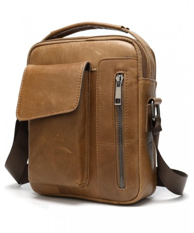 Genuine Leather Men's Shoulder Bag Vintage Leather Crossbody Bag Tablet Handbag $31.84 Shoulder Bags