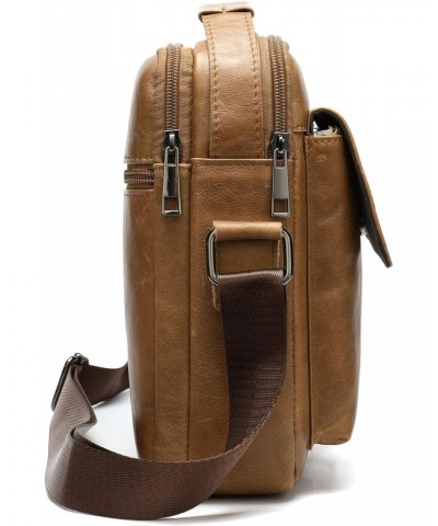 Genuine Leather Men's Shoulder Bag Vintage Leather Crossbody Bag Tablet Handbag $31.84 Shoulder Bags