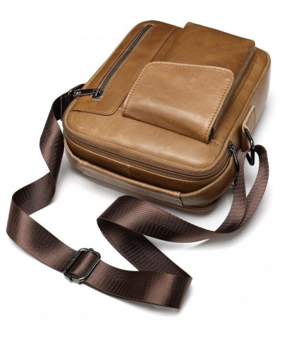 Genuine Leather Men's Shoulder Bag Vintage Leather Crossbody Bag Tablet Handbag $31.84 Shoulder Bags