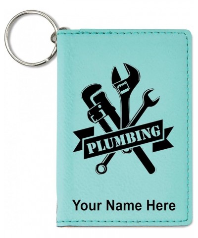 ID Holder Wallet, Plumbing, Personalized Engraving Included (Dark Brown) Teal $11.20 Wallets