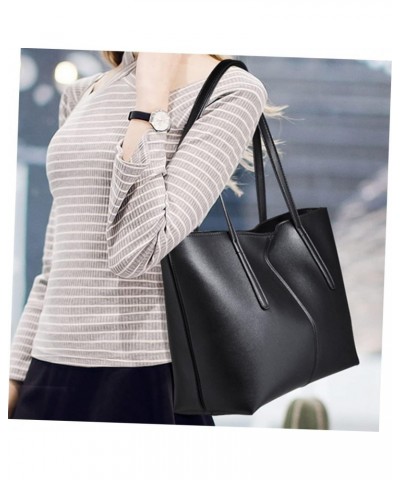 Large Capacity Handbag Leather Tote Shoulder Bag Large Capacity Tote Bag Leather Tote Pouch Shopping Shoulder Bag Women Leath...