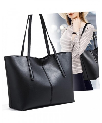 Large Capacity Handbag Leather Tote Shoulder Bag Large Capacity Tote Bag Leather Tote Pouch Shopping Shoulder Bag Women Leath...