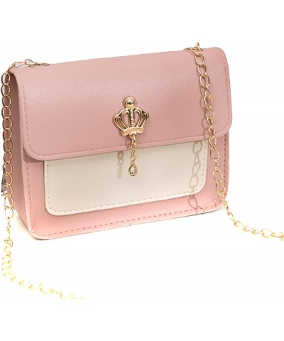 Small Crossbody Bag for Women Leather Stylish Simple Shoulder Bag Lightweight Handbags with Chain Strap,black Pink $10.09 Totes