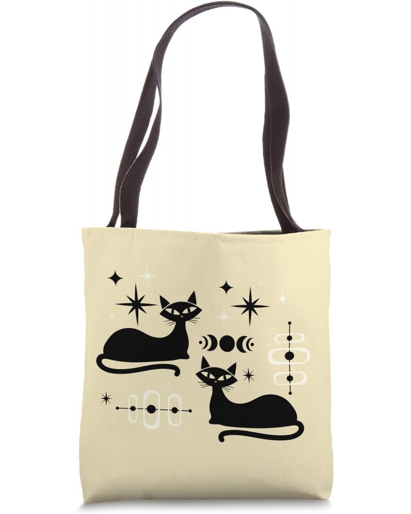 Retro Cat Midcentury Mid Century Atomic Age Yellow Modern Tote Bag $11.25 Totes