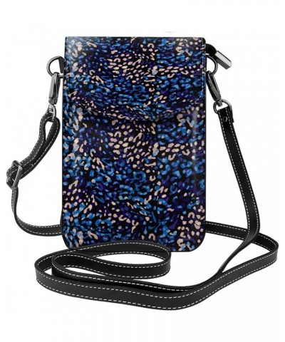 Crossbody Bag For Women,Leather Pouch Travel Cell Phone Shoulder Wallet Bag Small Bag with Credit Card Slots Blue Leopard $15...