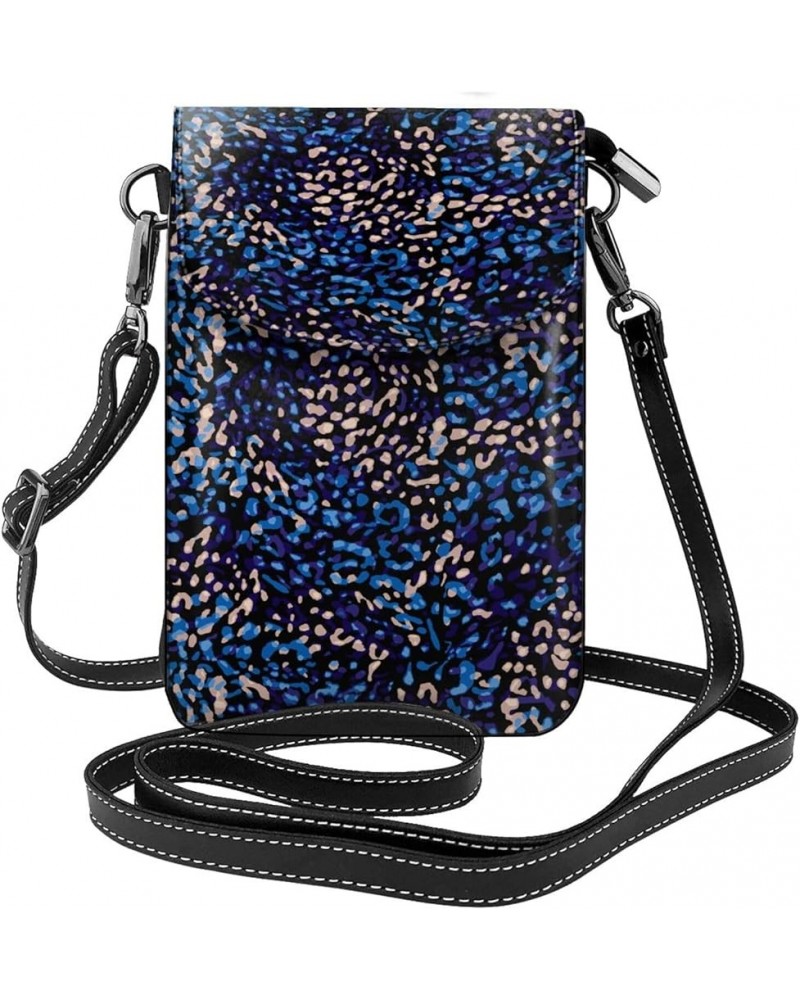 Crossbody Bag For Women,Leather Pouch Travel Cell Phone Shoulder Wallet Bag Small Bag with Credit Card Slots Blue Leopard $15...