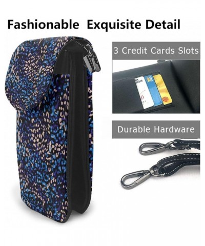 Crossbody Bag For Women,Leather Pouch Travel Cell Phone Shoulder Wallet Bag Small Bag with Credit Card Slots Blue Leopard $15...