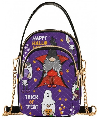 Purple Halloween Gnome Crossbody Bags for Women Small Purse Chain Shoulder Bag Hand Bag for Gifts Trip Work $14.55 Shoulder Bags