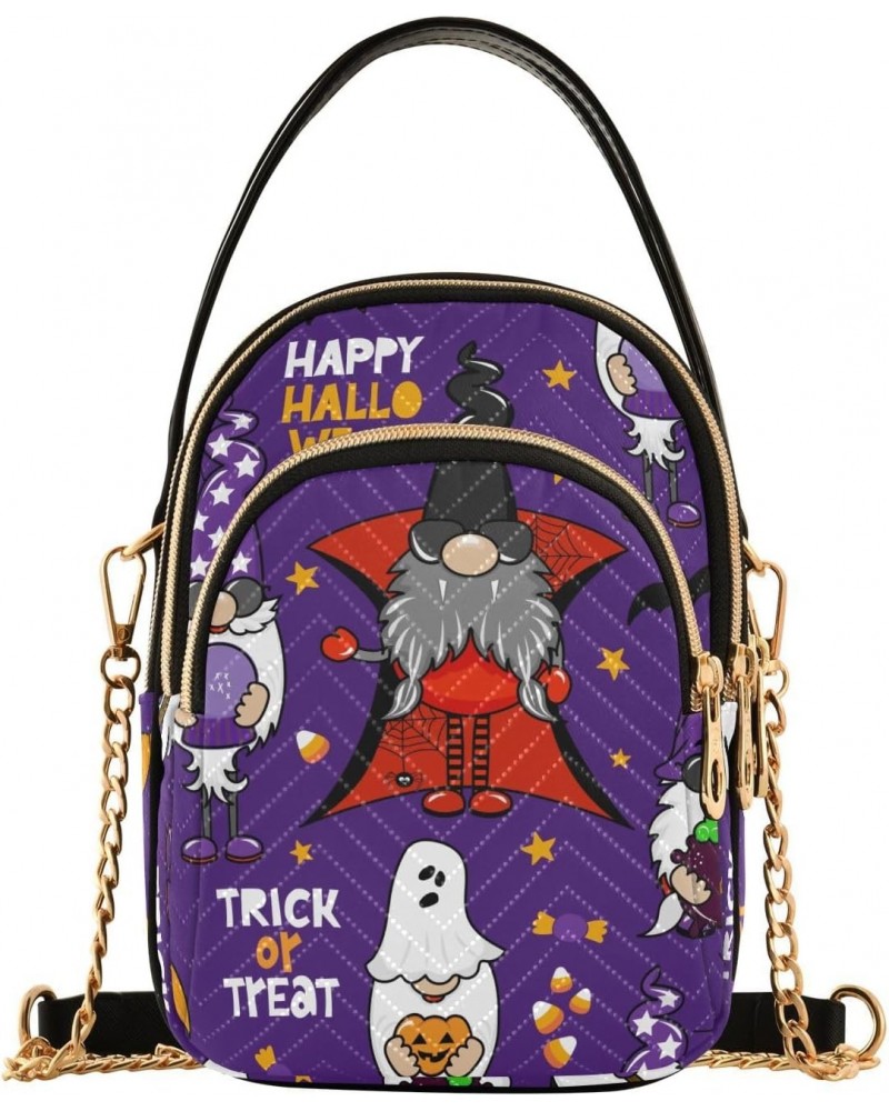 Purple Halloween Gnome Crossbody Bags for Women Small Purse Chain Shoulder Bag Hand Bag for Gifts Trip Work $14.55 Shoulder Bags