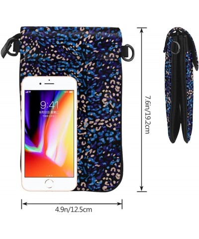 Crossbody Bag For Women,Leather Pouch Travel Cell Phone Shoulder Wallet Bag Small Bag with Credit Card Slots Blue Leopard $15...