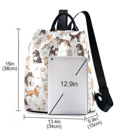 Tail Wagging Dogs Travel Backpack Purse for Women Multipurpose Design Ladies Fashion Bag with Pompom $16.40 Backpacks