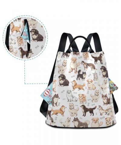 Tail Wagging Dogs Travel Backpack Purse for Women Multipurpose Design Ladies Fashion Bag with Pompom $16.40 Backpacks