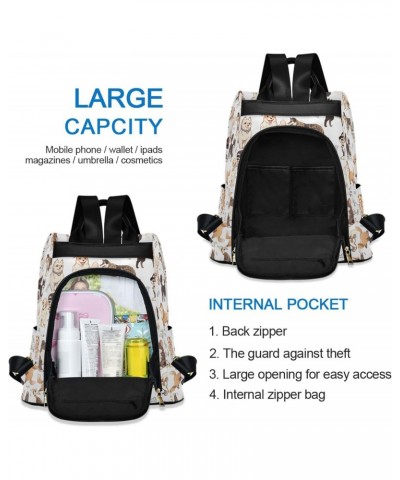 Tail Wagging Dogs Travel Backpack Purse for Women Multipurpose Design Ladies Fashion Bag with Pompom $16.40 Backpacks