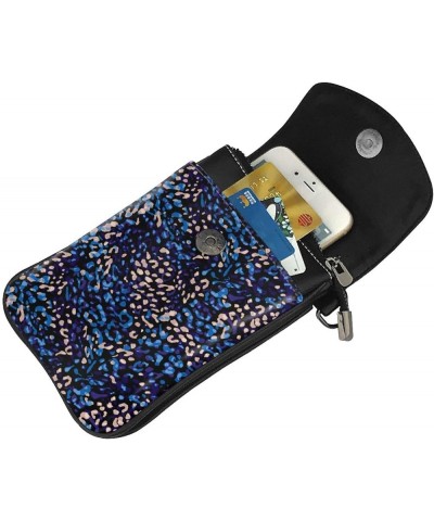 Crossbody Bag For Women,Leather Pouch Travel Cell Phone Shoulder Wallet Bag Small Bag with Credit Card Slots Blue Leopard $15...