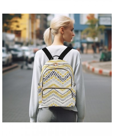 Watercolor Azetec Style Mini Backpack Purse for Women, Chevron Ethnic Travel Backpack Fashion Backpack Handbag Shoulder Bag S...