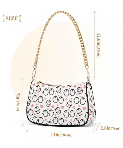 Crossbody Bags for Women Shoulder Purse Love Penguin Handbags Stylish Clutch Purse with Chain Strap $16.79 Shoulder Bags