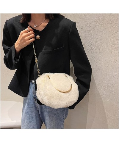 Women Furry Purse Faux Fur Clutch Fuzzy Fluffy Bag Crossbody Evening Bag Handbag Plush Sherpa Hand Bags Small Purses (white) ...