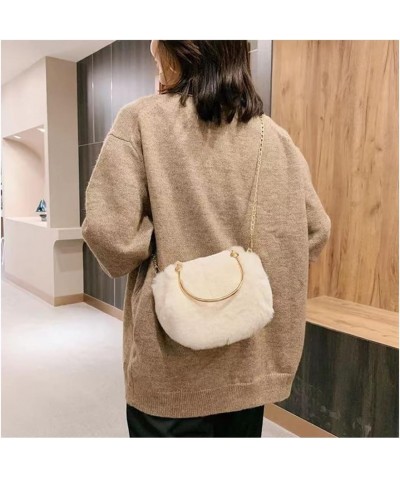 Women Furry Purse Faux Fur Clutch Fuzzy Fluffy Bag Crossbody Evening Bag Handbag Plush Sherpa Hand Bags Small Purses (white) ...