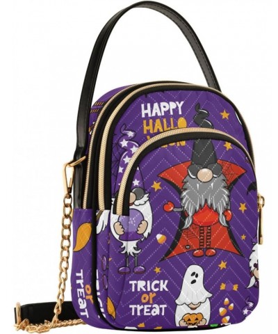 Purple Halloween Gnome Crossbody Bags for Women Small Purse Chain Shoulder Bag Hand Bag for Gifts Trip Work $14.55 Shoulder Bags