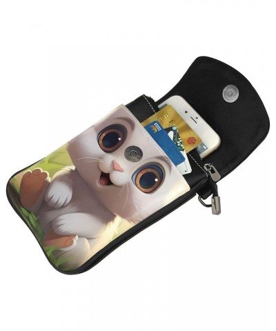 women Small Cell Phone Purse Cartoon Cute Animals Rabbit pattern Soft, durable and waterproof PU leather Convenient for daily...