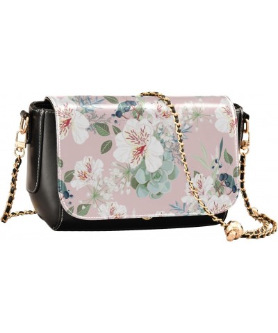 White Alstroemeria Flowers Medium Crossbody Purses Women Small Shoulder Bag with Adjustable Strap Small Shoulder Purse $20.79...