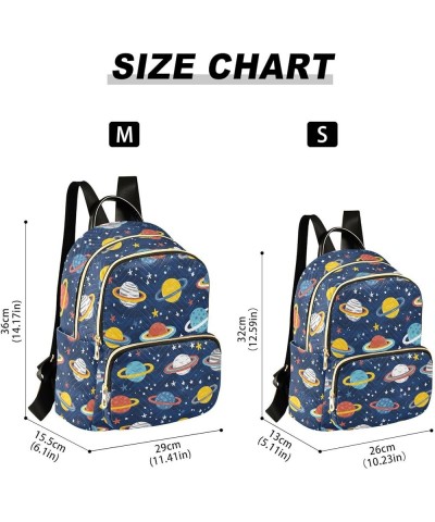 Cartoon Planets Stars Backpack Purse for Women Small Mini Women's Fashion Backpack with Double Zipper Weekend Bag,M Small $17...