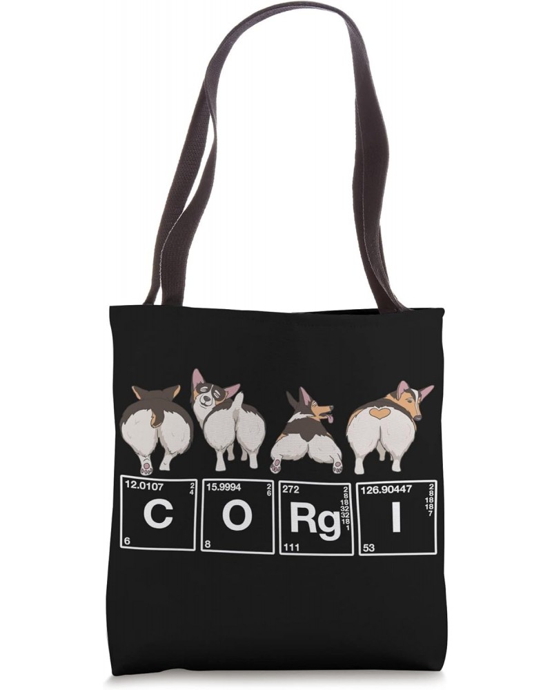 Cute Corgi Dog Tee Funny Corgi Lovers Retro Vintage Science Tote Bag $10.73 Totes