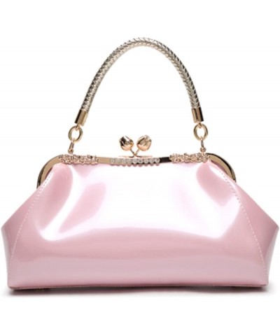 Glossy Patent Leather Handbag for Women Top Handle Tote Bag Evening Shoulder Bag Wedding Satchel Retro Purse Pink $21.27 Totes